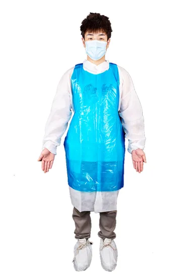 Grembiule medico monouso in PE senza maniche per uso da cucina Grembiule in plastica impermeabile colorato per uso da cucina