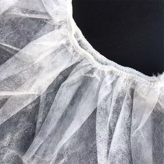 Copribarba monouso bianco in tessuto non tessuto per il settore alimentare e medico con elastico per l'orecchio