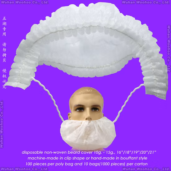 Plastica sanitaria protettiva/Orecchio in PE/Cuffie/Microfono/Cuffie/Microfono/Microfono/Auricolare/Microfono/Cuffie/SMS/Protezione per barba in tessuto non tessuto monouso in PP/Protezione per cuffie